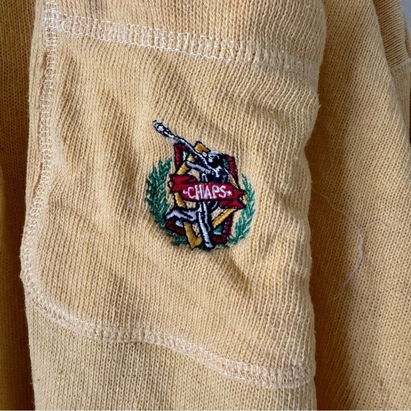 VINTAGE Ralph Lauren Chaps collared Sweater Yellow Knit - Picture 3 of 4